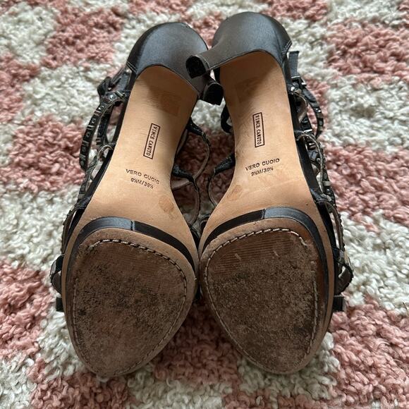 Vince Camuto Crista Black Strappy Embellished Platform Heels - Picture 9 of 10